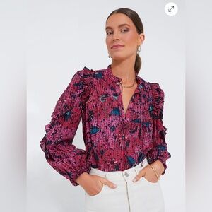 Ulla Johnson Manet top in Snapdragon print . Size 6